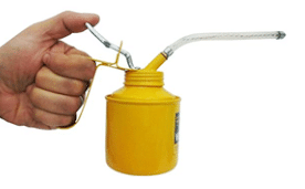 Almotolia para aplicacao de oleo lubrificante método de lubrificação por gravidade com almotolia para aplicação de óleo lubrificante