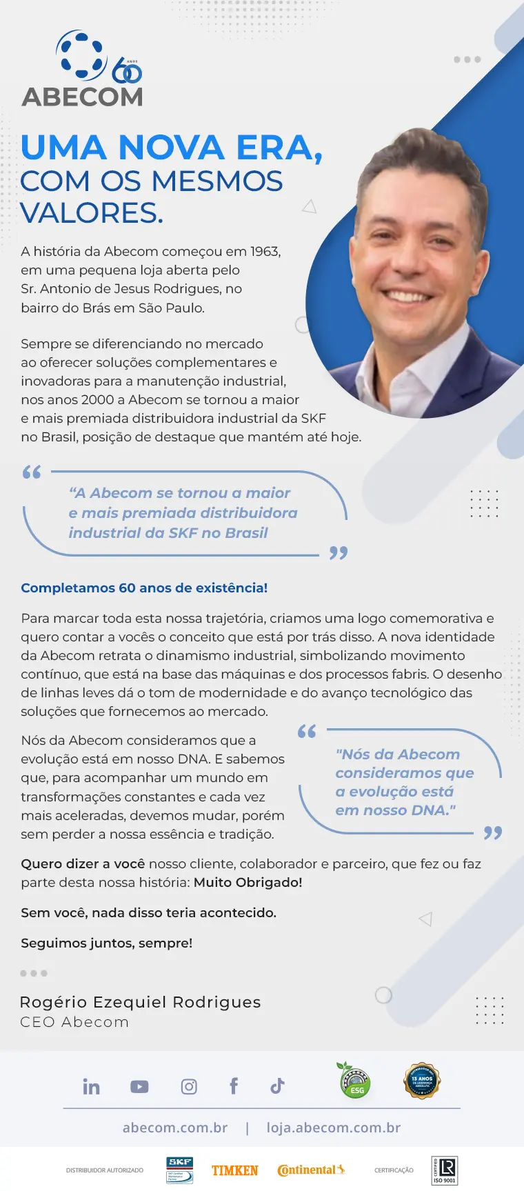 Carta do nosso CEO Rogério Rodrigues